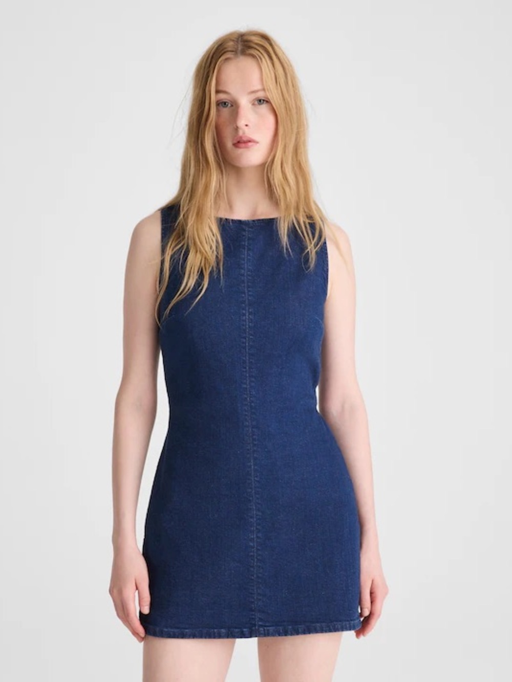NWT Madewell Denim Boatneck Skort Romper in Nostalgic Blue Size 10